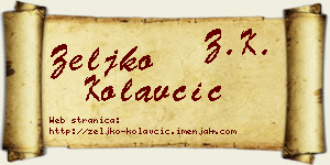 Željko Kolavčić vizit kartica
